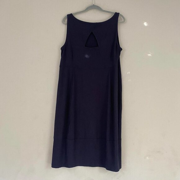 Eileen fisher navy blue sleeveless jersey shift dress - Picture 6 of 6